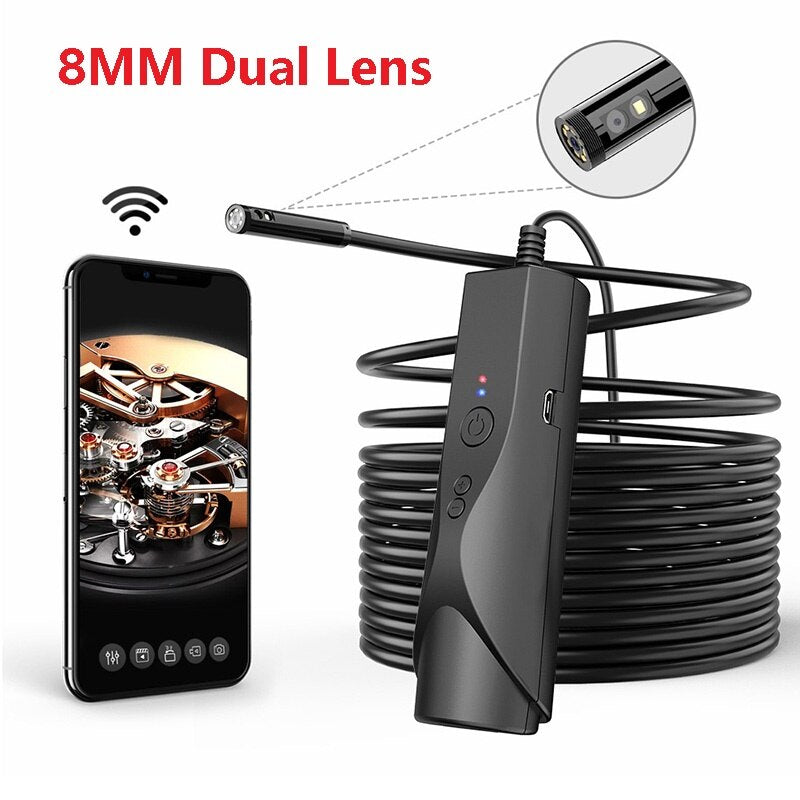 Endoscope Camera HD 1080P 3.9mm 5.5mm 8mm Wifi Single / Dual Lens Flexible Inspection Borescope for IOS Iphone Android Phone