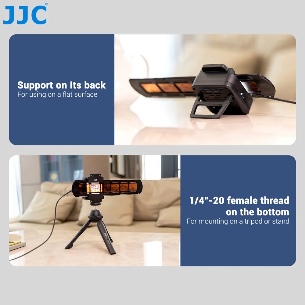 JJC Negatives Scanning LED Light 35mm Film Scanner with Strips & Slides Holder Photo Scanner Film Digital Converter Copier