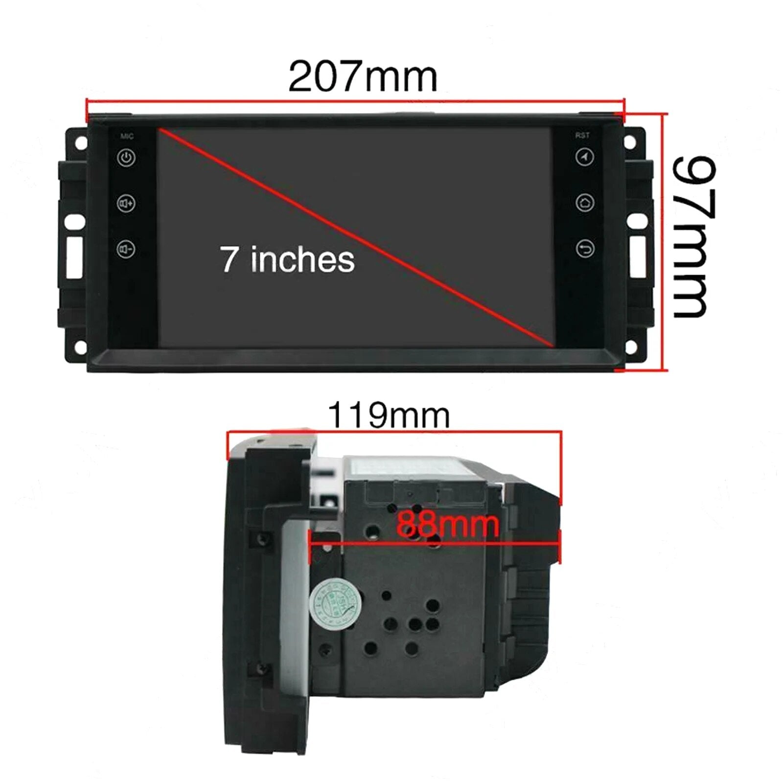 7" Android 10.1 Car Stereo Radio Wifi Multimedia MP5 Player for Jeep Chevrolet Chrysler Dodge GPS Navigation Head Unit 2 Din