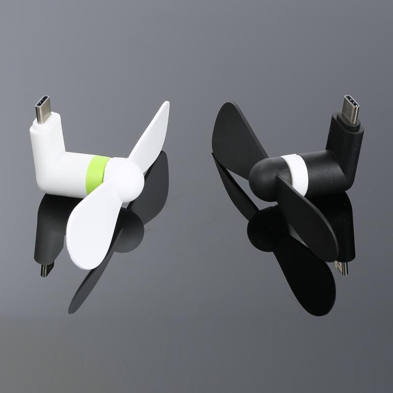 1PC Portable Mini 2 In 1 Mobile Phone Fan Type C Adapter  Smartphone For Android Hanldheld Cooling Fan