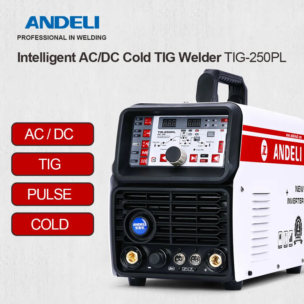 ANDEL 220V TIG-250 series AC DC TIG Welder TIG Welding Machine AC TIG Cold Pulse Welding Aluminum Welding MMA Spot Welding