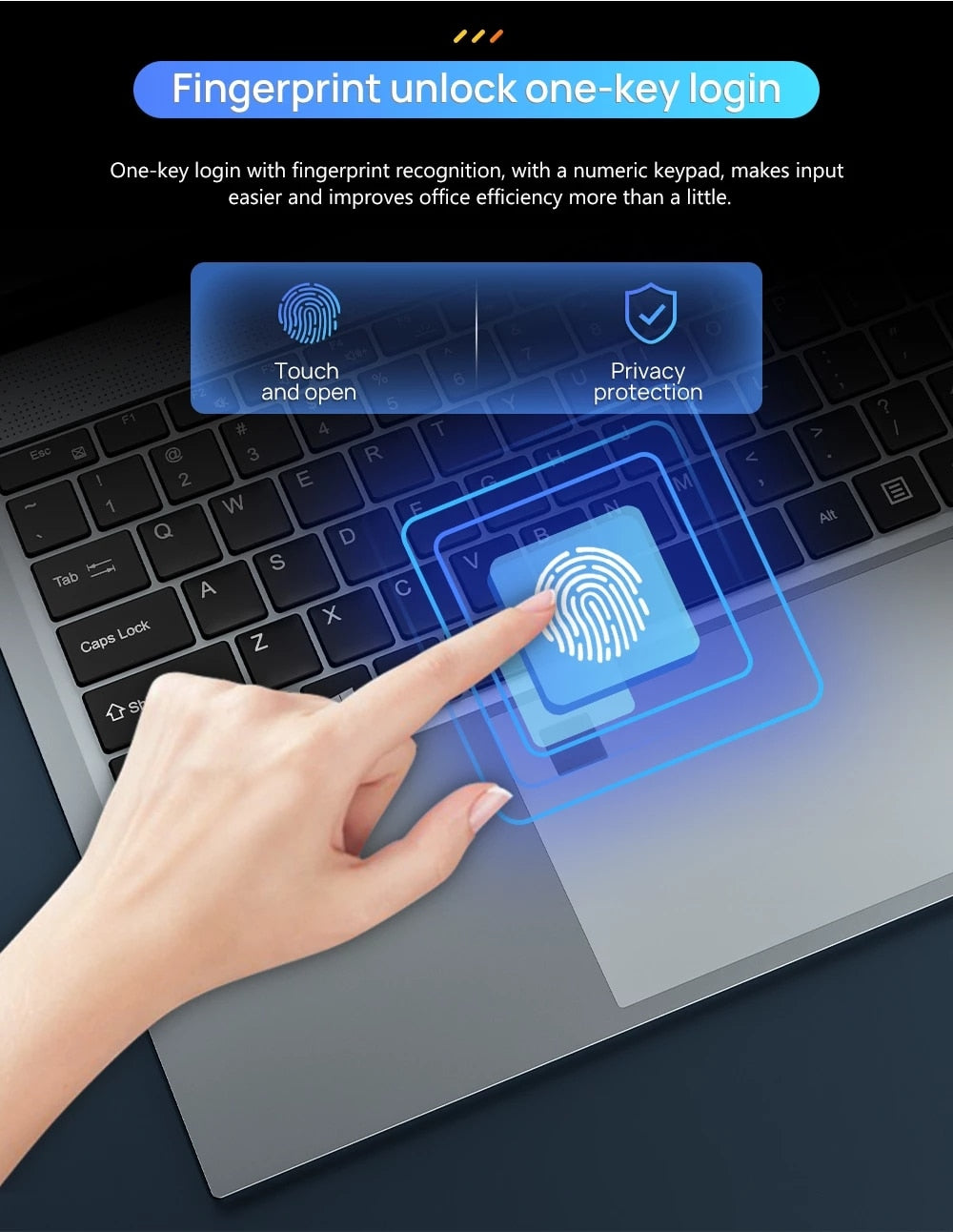 15.6 Inch 10th Gen Intel Core i5-1035G4 Laptop 16GB RAM 512GB SSD Windows 10 Backlit Keyboad Type-C Fingerprint Unlock Computer