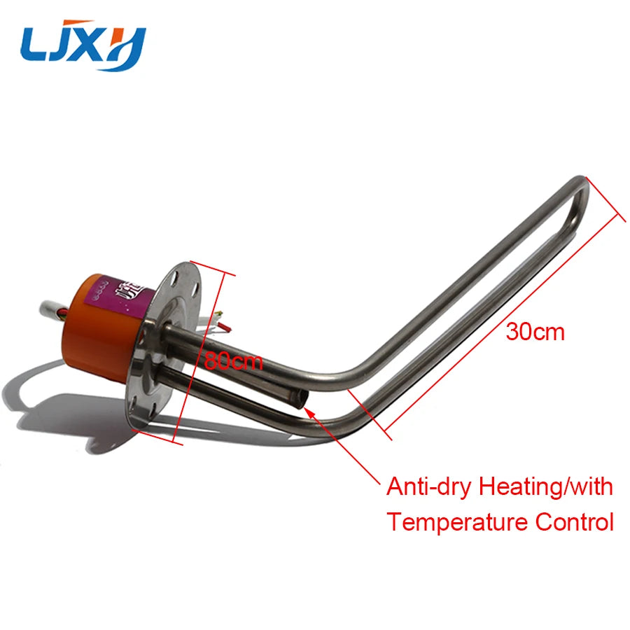 LJXH 80mm Flange Bottom Inserted Solar Water Heater Electric Heating Tube 1500W Anti-dry Heating with Temperature Control