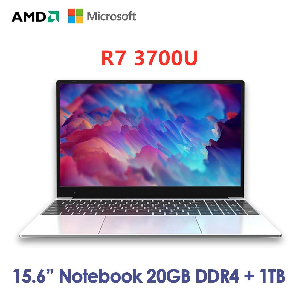 Ryzen R7 3700U Computer with 2.4G/5.0G Bluetooth Ryzen R7 windows 10 Pro portable gaming laptop 36GB DDR4 Ram 2TB NVME M.2
