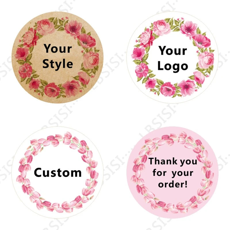 1000pcs Custom Sticker LOGO Store Name Personalized Design Your Label Candy Gift Box Birthday Party Waterproof Seal Stickers