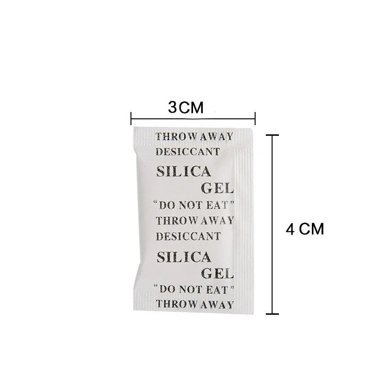 100 Packs Non-toxic Silica Gel Desiccant Damp Moisture Absorber Dehumidifier for Room Kitchen Clothes Food Storage Home Supplies
