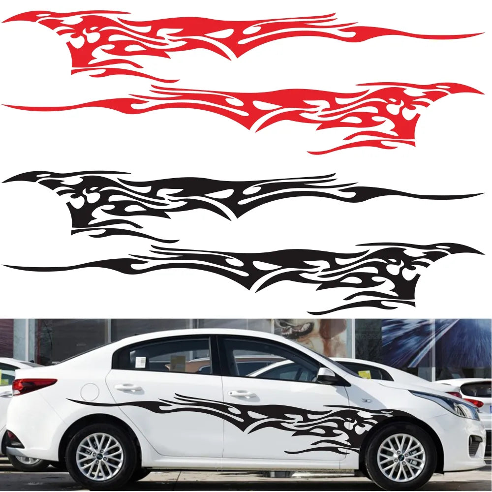 Stylish Car Vinyl Decal Graphics Side Flame Element Stickers Body GenericRacing Decal Sticker Auto Car Accessories Sport Style