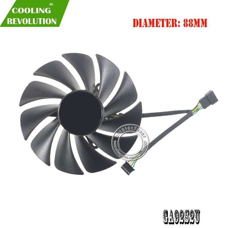 Graphics card fan GA92S2U DC12V 0.46A 4Pin for ZOTAC GAMING GeForce RTX 3080 RTX 3090 Trinity Holo