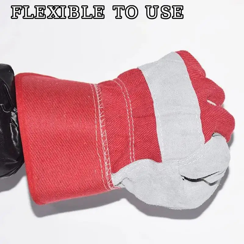 Welder Gloves Cotton Lined Hand Protection Construction Gloves Weld Work Gloves Firm Grip Blacksmith Gloves For Gardening
