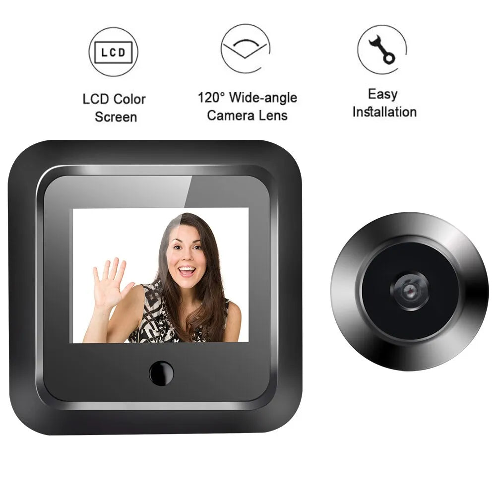 New 2.4 Inch Peephole 120° Smart Digital Door Viewer Camera Security Monitor 240x320 HD Visual Doorbell 300000 Pixels Resolution