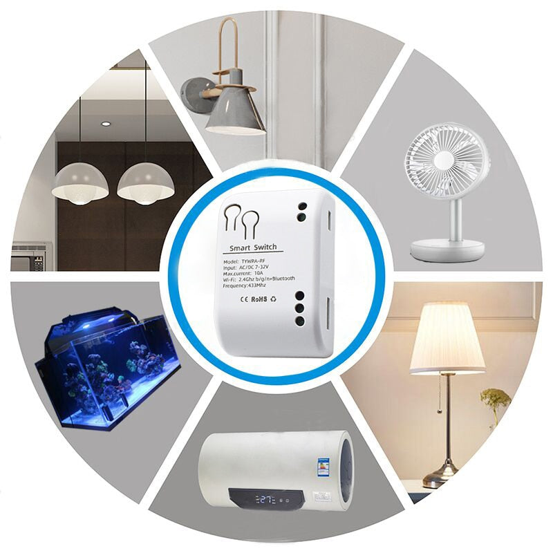 1CH RF Smart Switch 12V 24V 220V AC DC WIFI Ewelink Remote Control  Garage Door Opener Switch 10A Relay Self-locking inching