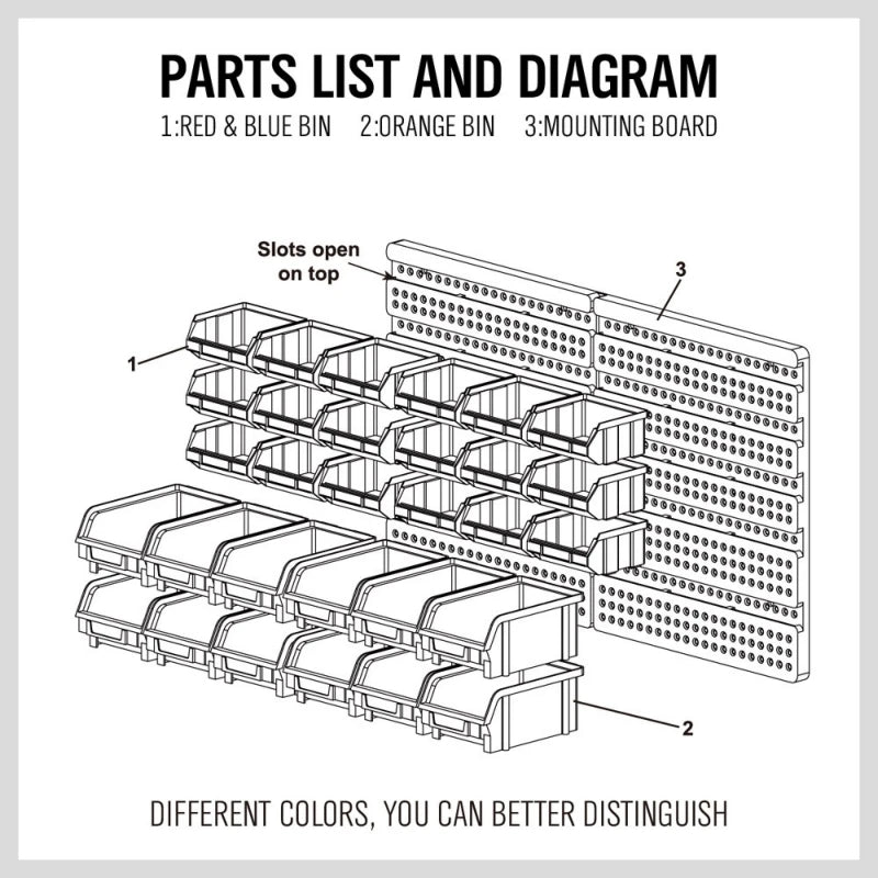 Wall-Mounted hardware Shelving box box Parts Unit classification Organiser Plastic Storage toolbox Screw Components Garage