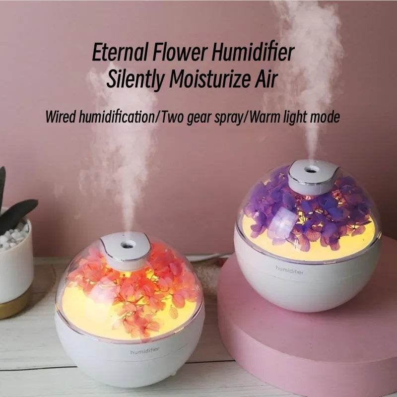 USB Mini Aroma Diffuser Eternal Flower Aromatherapy Essential Oil Air Humidifier Diffuser Home Ultrasonic Mist Maker Fogger
