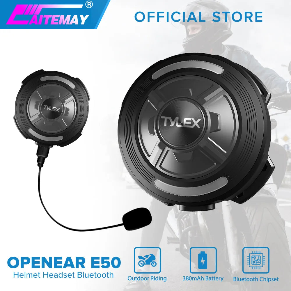 OPENEAR E50 Motorcycle Helmet Bluetooth Headset Wireless Headphone Earphone With Microphone HIFI Sound 380mAh 6Hrs Working Time