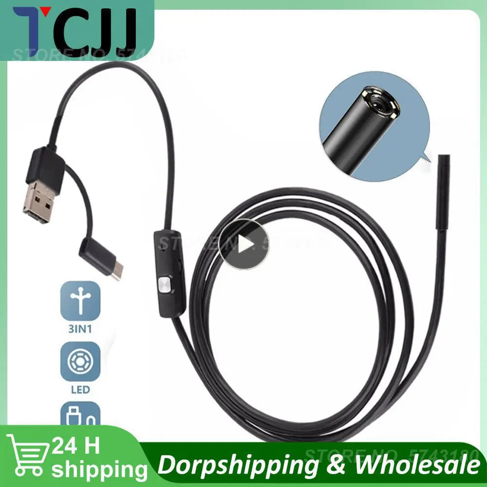 1PCS MM IP67 Waterproof Endoscope Camera 6 LEDs Adjustable USB Android Flexible Inspection Borescope Cameras for Phone PC