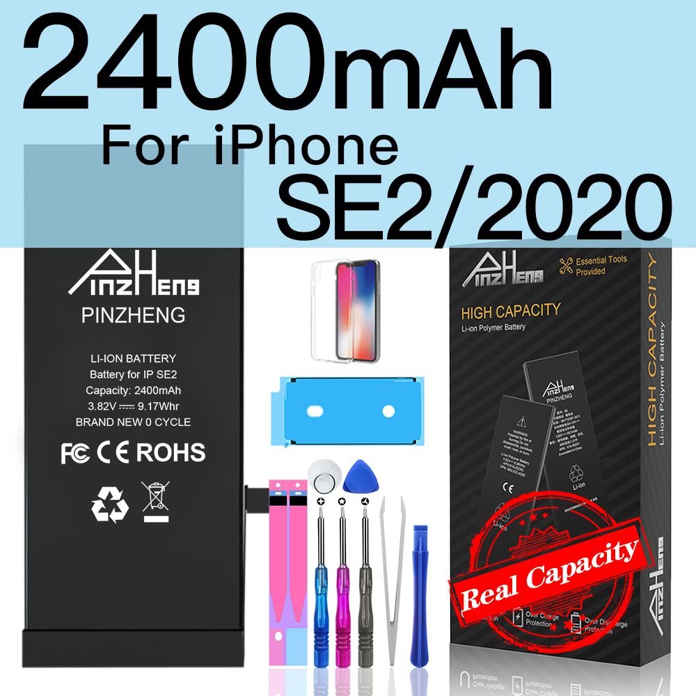 PINZHENG Original High Capacity Battery For iPhone 5S SE 5 6 6S 7 8 Plus Phone Replacement Batteries Warranty One Year Bateria