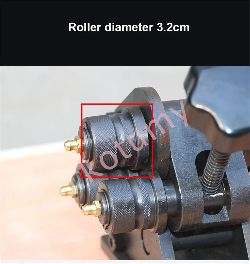 Manual Three-Roller Gear Drive Bending Machine Plate Steel Metal Ring Roller Bender Hand-Cranking Curved Arc Rolling Machine