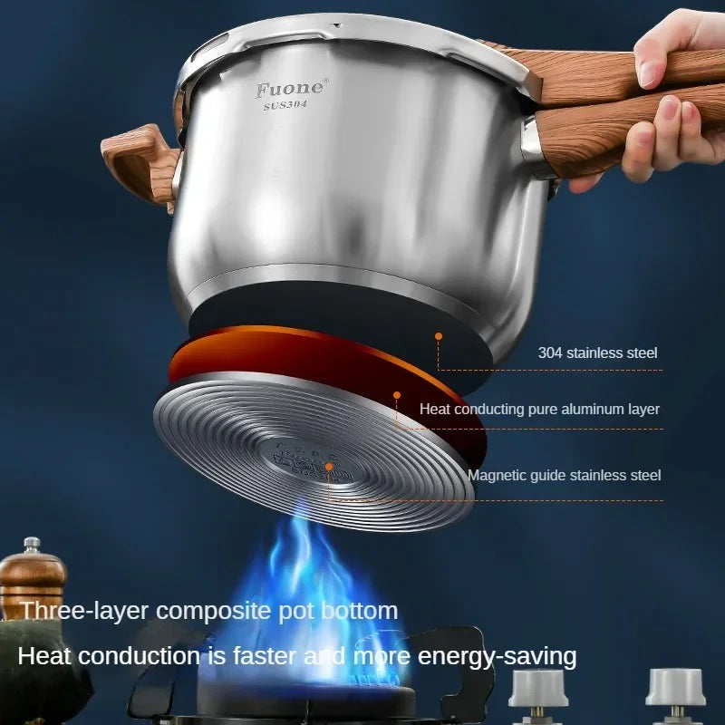 Pressure Cooker 304 Stainless Steel Explosion-proof Pressure Cookers New Induction Cooker Pressure Cooes Saucepan Cooking Pots