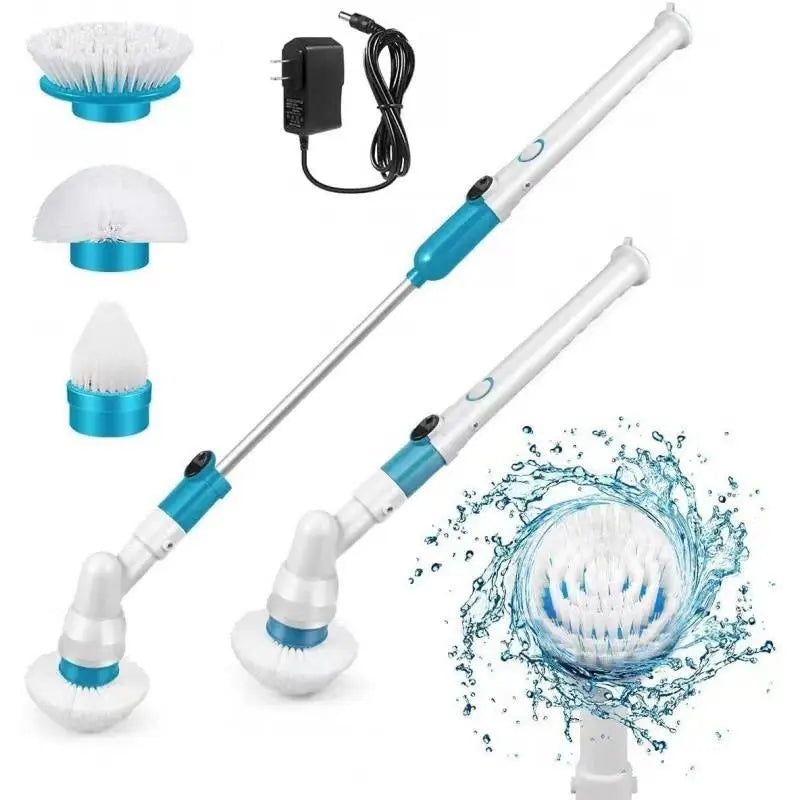 Turbo Scrub Electric Spin Scrubber Cordless Chargeable Cleaning Brush Adjustable Waterproof Cleaner Bathroom Kitchen Cleaning