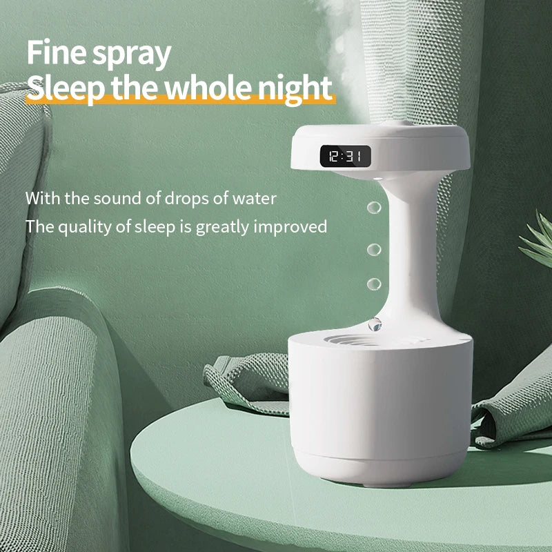 Water Droplet Air Humidifier 800ml Anti-gravity Diffuser Night Light Weightless Sprayer Creative Decorations Holiday Cool Gifts