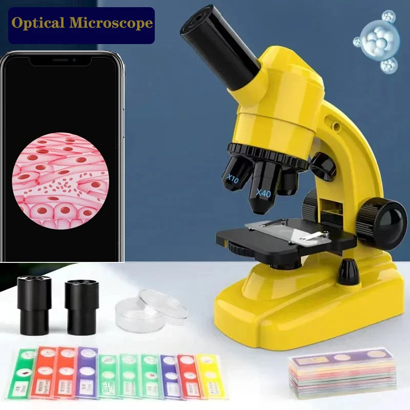 1600X HD Optical Microscope Toys Biology Children Science High Magnification Professional Microscope for Students Teaching Gifts