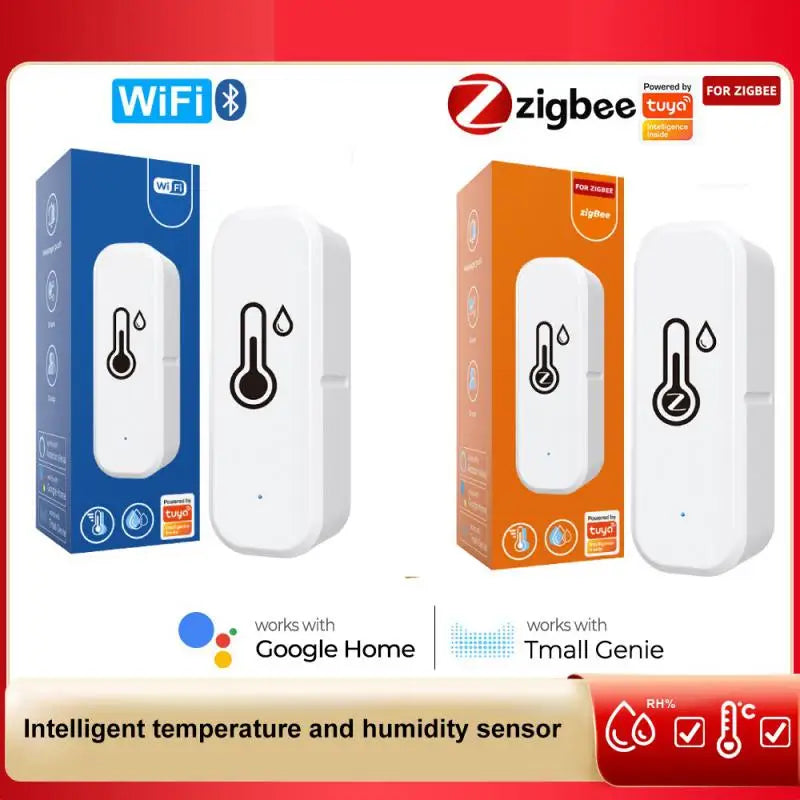 WiFi Zigbee Temperature&Humidity Sensor Timing Alarm Smart Life Tuya APP Remote Temp Monitor Use With Google Home Assistant