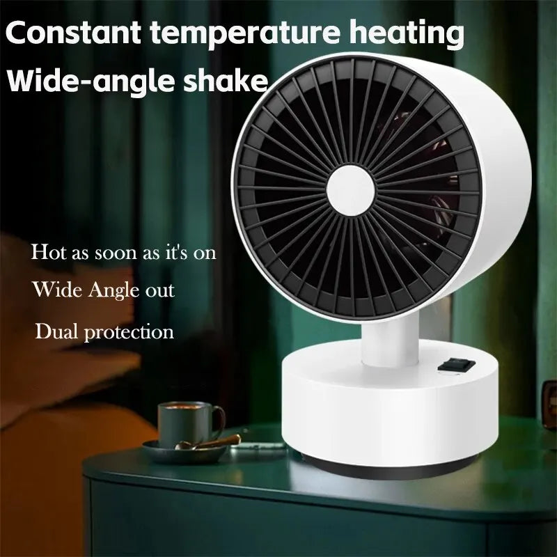 Desktop Electric Shaking Head Heater Fast Heating Constant Temp Wide-angle Warm Supply Low Noise Mini Home Office Warmer