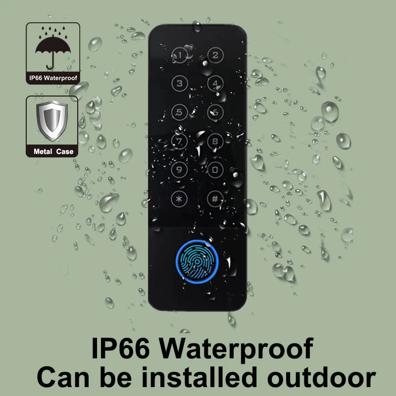 RAYKUBE IP66 Waterproof Access Control System Kit Fingerprint lock Wifi Tuya App Control Smart Door Lock Electric Magnetic Locks