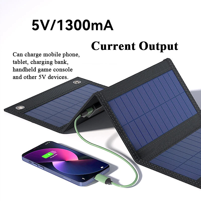 6000mAh 8W 5V USB Portable Foldable Waterproof Solar Panel Cells Portable Outdoor Battery Cells Charger For Camping Hiking