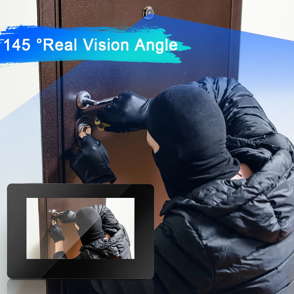 WSDCAM 4.3 inch 720p Door Peephole Viewer 120° Wide Angle Doorbell Camera 100W Pixels Door Eye Home Security Camera Monitor