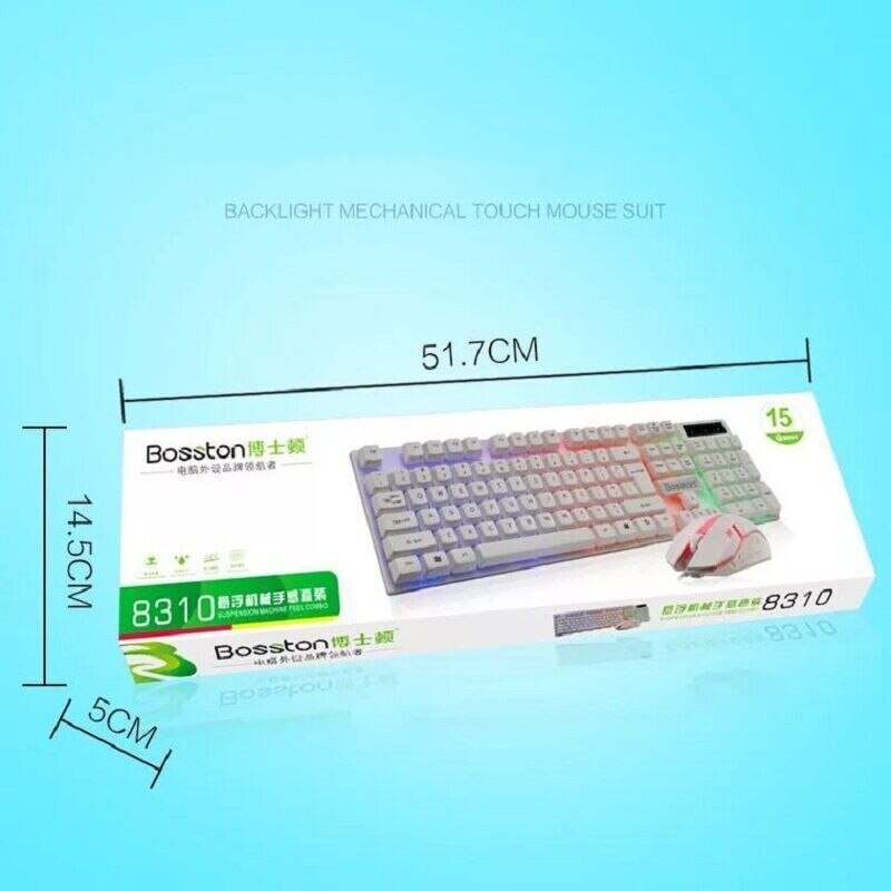 LED Lighting Dazzlingly Cool Lighting Keyboard Mouse Combination Mechanical Keyboard Rgb Mouse Usb Interface For Desktop Laptop