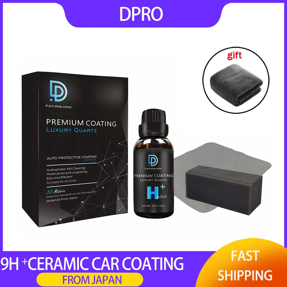 Dpro Ceramic Car Coating 9H Liquid Glass Nano Ceramics Car Detailing Paint Care Waterproof Hydrophobic Anti-scratch Polish Kit