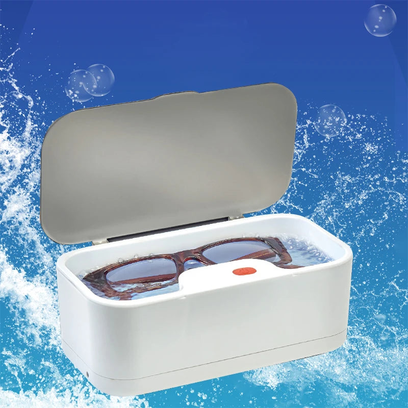 Ultrasonic Cleaner Glasses Cleaning Machine USB Portable Jewelry Watch Cleaner Deep Decontamination Battery Separable Water Tank