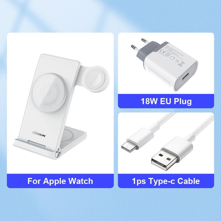 NILLKIN 3 in 1 Magnetic Wireless Charger Stand For iphone13 /14 pro max For Airpods Pro Wireless Charger For Apple Watch Ultra