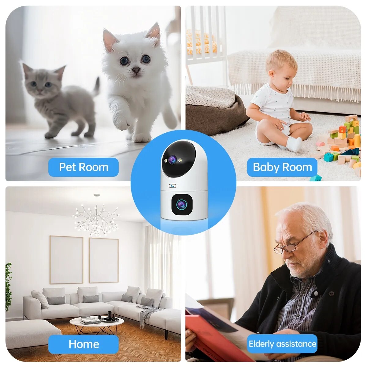 JOOAN 4K PTZ IP Camera 10X Zoom Dual Lens Auto Tracking WiFi CCTV Camera Color Night Home Baby Monitor Video Surveillance