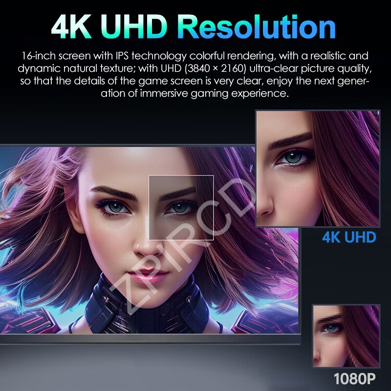 15.6/17.3 Inch 4K 144Hz Touchscreen Portable Monitor 100%DCI-P3 HDR 1MS FreeSync IPS Screen Game Display For XBox PS4/5 Switch