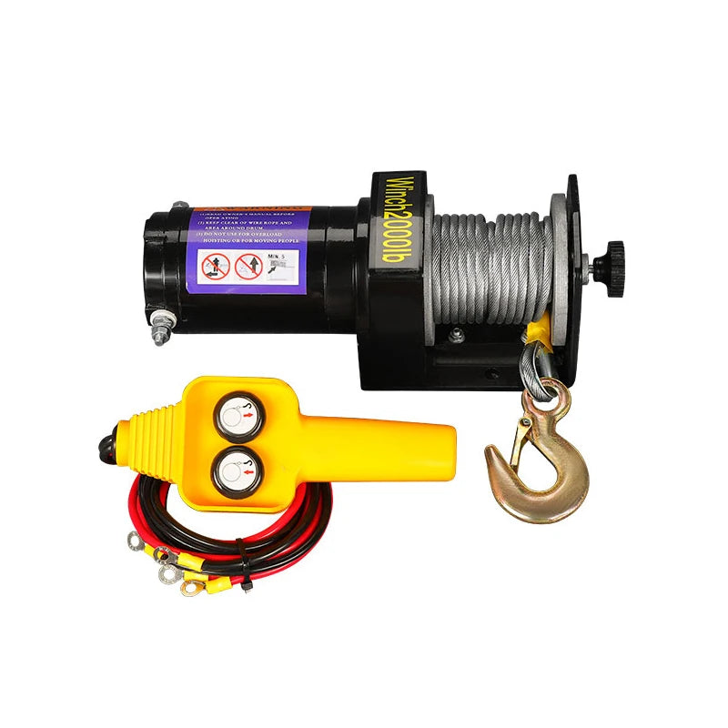 3500lbs/4000lbs/4500lbs Car Mounted Small Crane Electric Hoist 12V/24V Off-road Vehicle Traction Self Rescue Trailer Winch Hoist