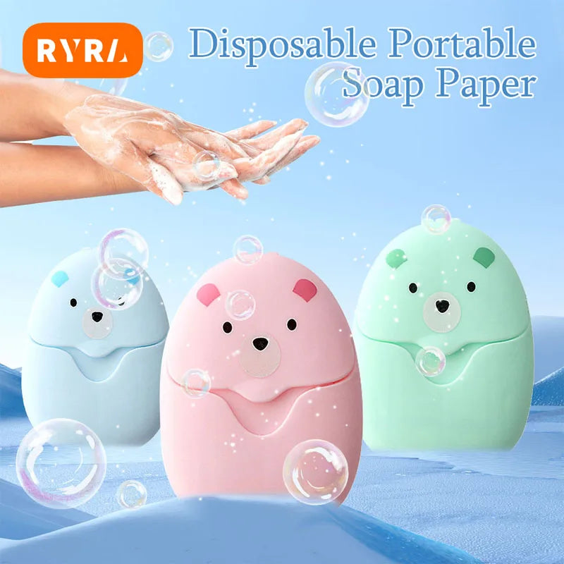 Travel Soap Paper Washing Hand Soap Papers Cleaning Soap Sheets Disposable Box Soap Portable Mini Paper Soap For Camping Hiking