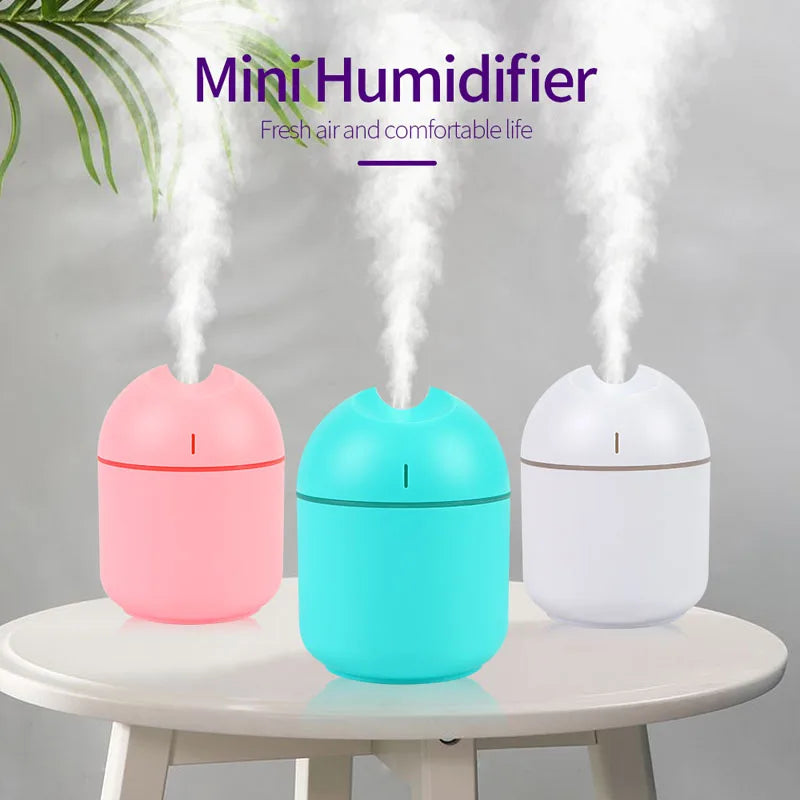 kindream  250ml Mini Air Humidifier Purifier Car USB Aroma Essential Oil Diffuser Led Light Ultrasonic Mist Maker Home Appliance