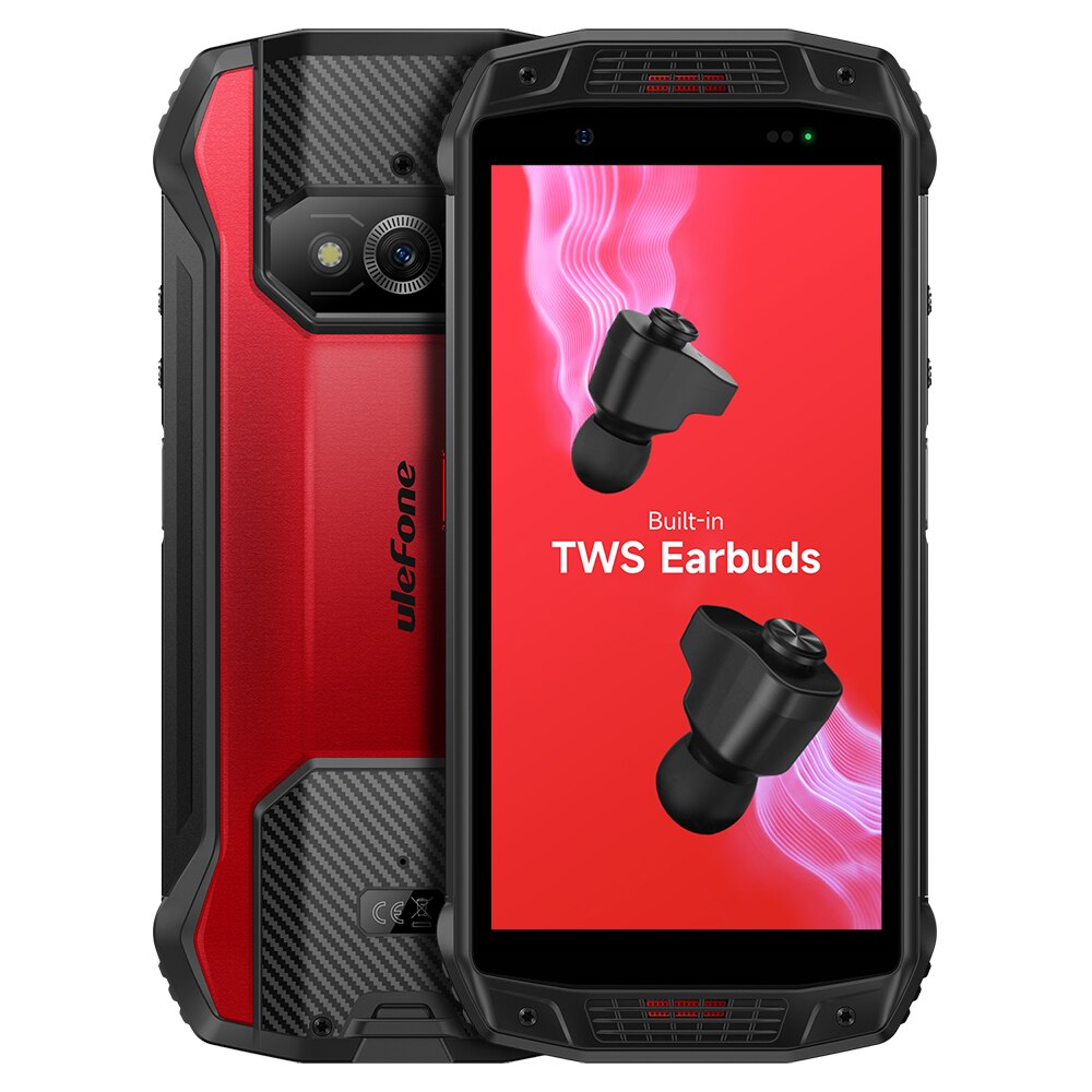 Ulefone Armor 15 Rugged Phone Android 12 Smartphone 6600mAh 128GB NFC 2.4G/5G WLAN Waterproof Mobile Phones Built-in TWS Earbuds