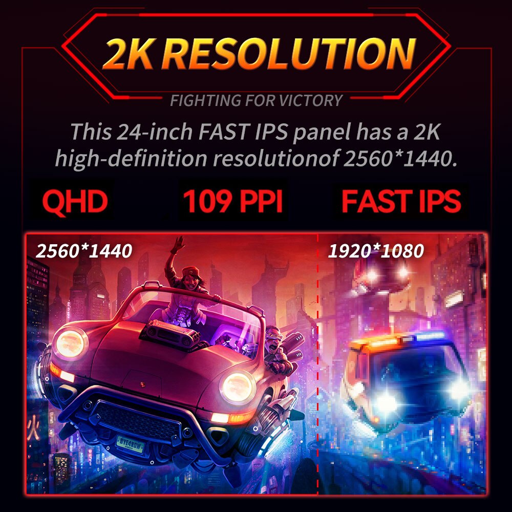 MUCAI 24 Inch Monitor 2K 165Hz LCD Display 144Hz PC IPS QHD Desktop Gamer Computer Screen Flat HDMI-compatible/DP/2560*1440