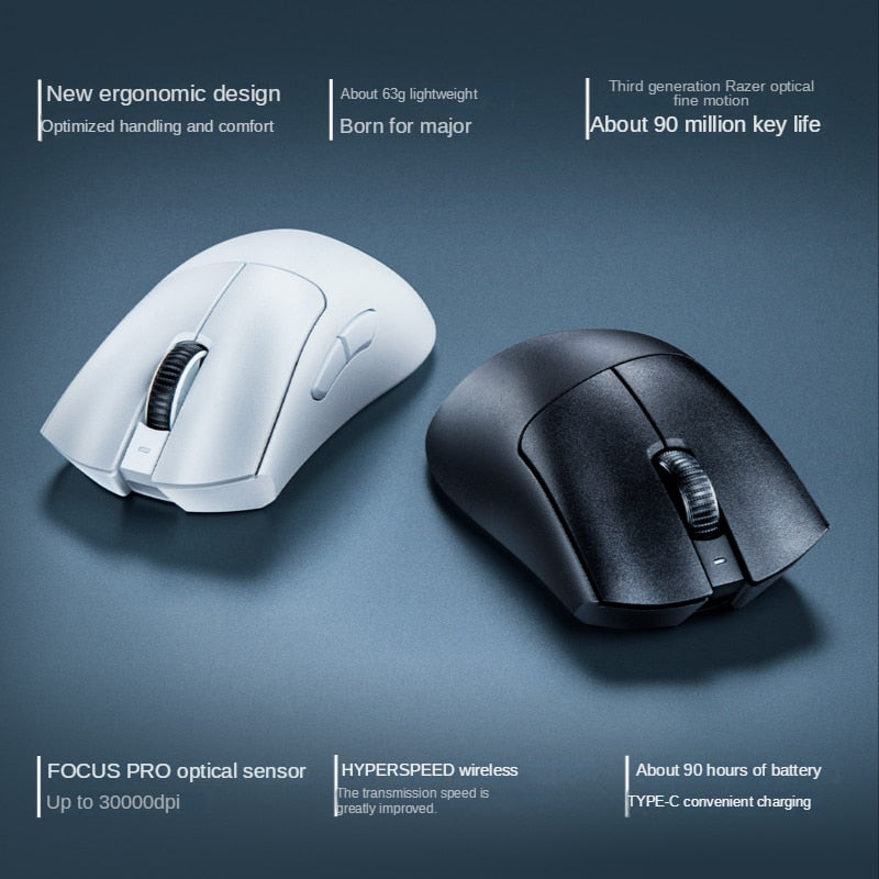 Razer DeathAdder V3 Pro Wireless Gaming Mouse Gamer 63g Ultra Lightweight 30K DPI Optical Sensor For Pc Laptop