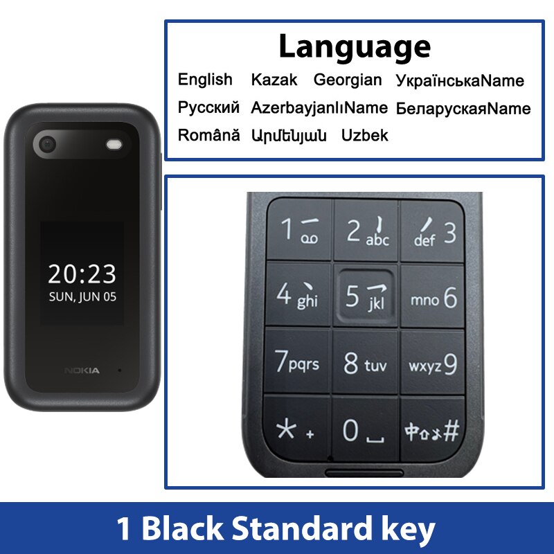 New and Original Nokia 2660 4G Feature Flip Phone 2.8" Display Bluetooth FM Radio 1450mAh Dual SIM Rugged Push-button Telephone