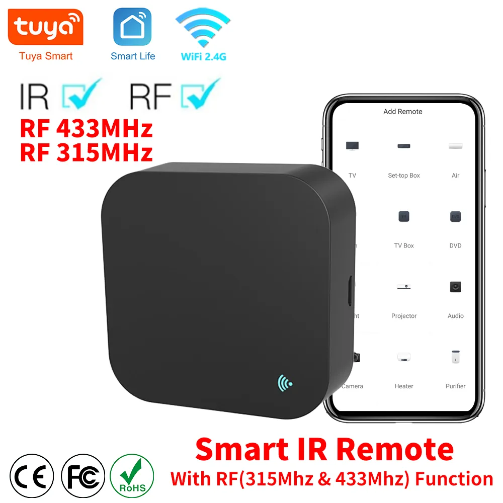 Tuya WiFi RF IR Remote Control 433MHz/315MHz For Smart Home Via SmartLife for Air Conditioner ALL TV Support Alexa,Google Home