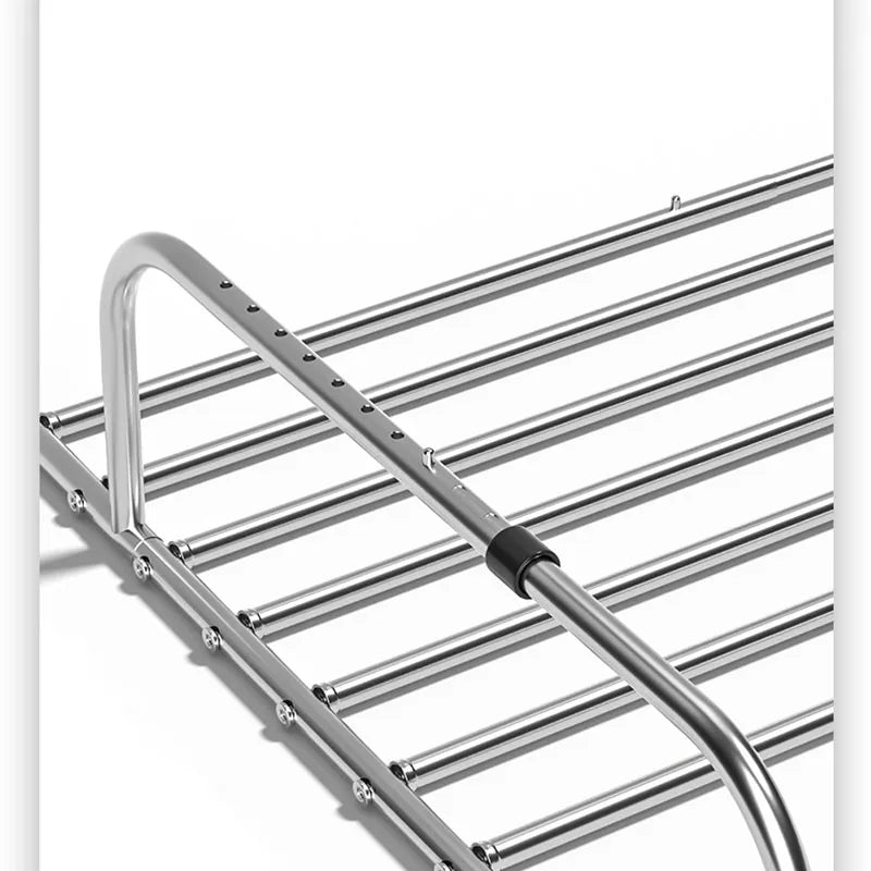 Balcony Telescopic Shoe Rack Coat Hanger Stainless Steel Drying Shoes Clothes Towel Bar Window Shoe Storage Shelf