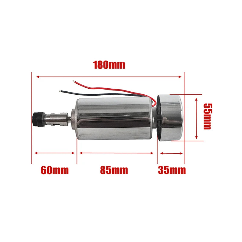 All Metal Bright DC Spindle 300W CNC DC Spindle Motor 55MM Clamp for DIY PCB Milling Engraving Machine Tools Cutting Equipment