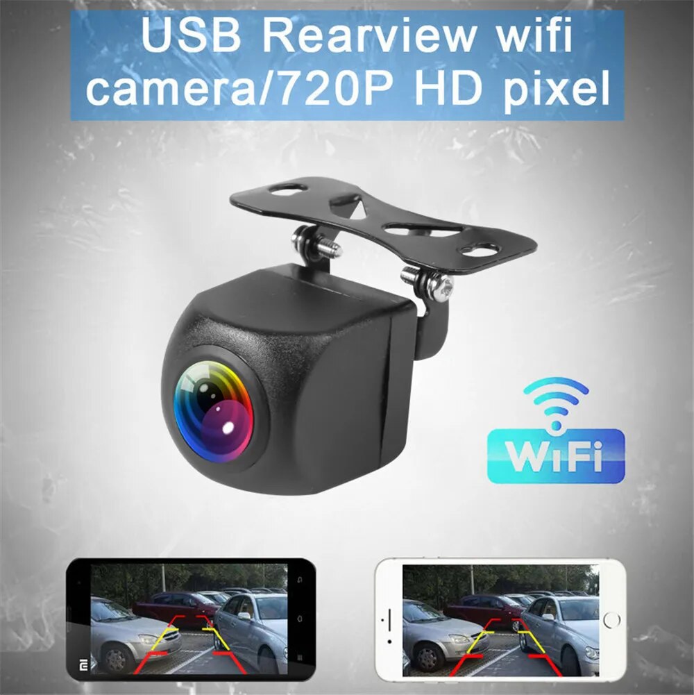 Wireless Car Rear View Camera with Night Vision 170 Degree WiFi Reversing Camera Dash Cam HD for iPhone Android Car 12V 24V