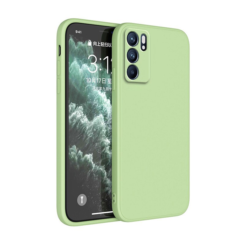 Square Liquid Silicone Case for OPPO Reno 6 Pro Plus Ultra Thin Protect Funda Reno6 6Pro ProPlus 5G Original Phone Cover Classic