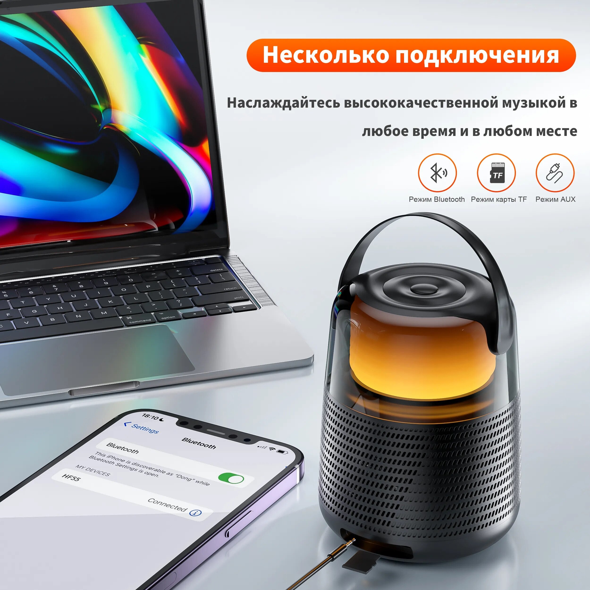 QERE HF55 Bluetooth Speaker with Hi-Res 20W Audio,Wireless HiFi Portable Speaker IPX5 Waterproof,Multiple connection modes,