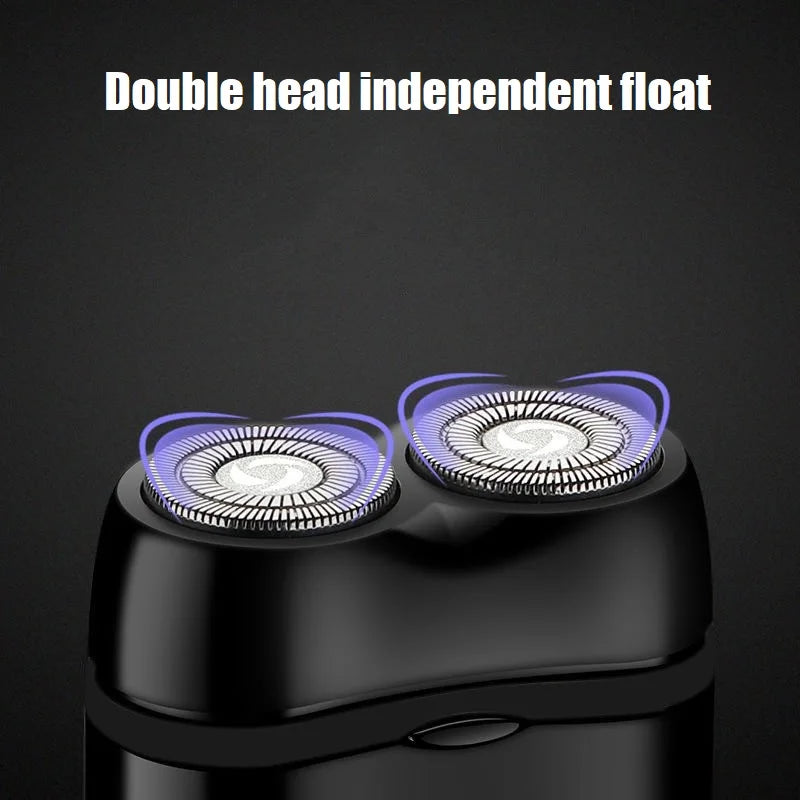 Men's Double Floating Head Electric Shaver USB Rechargeable Dry Wet Beard Shaving Machine Hair Trimmer Face Razor Waterproof